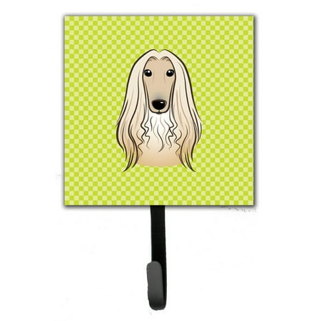 Caroline's Treasures Checkerboard Afghan Hound Leash Holder and Wall Hook