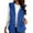 Blue, variant on Women's Fuzzy Fleece Vest Trendy Zip Up Sleeveless Sherpa Jacket Stand Collar Winter Outerwear