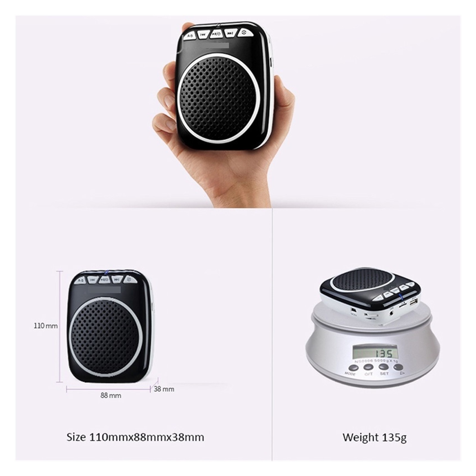 Voice Amplifier Megaphone Mini Audio Speaker With Microphone Rechargeable Ultralight Loudspeaker For Teachers ,Powerful Sound