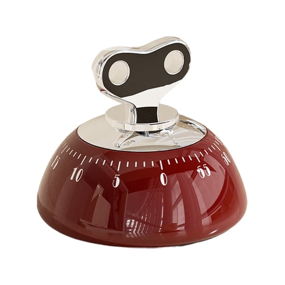 Langgg Restaurant Essential 60 Minutes Magnetic Kitchen Alarm Clock Noise Reduction Function Made Of Stainless Steel Mechanical Kitchen Timer Clear Display With Alarm And Noise Reduction Functions red