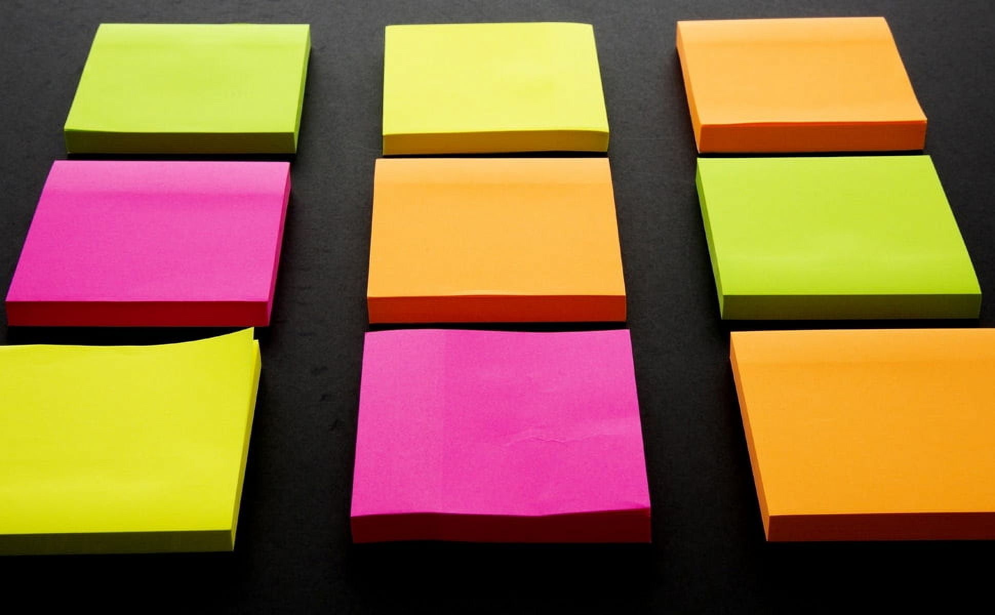 BAZIC Sticky Notes 3x3 Neon Assorted Colors, (80 Sheets/Pack), 24-Pack