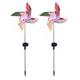 thumbnail image 1 of 2 pcs Solar Wind Spinner with LED Lighting - Decorative Garden Yard Decor for Nighttime Enchantment, 1 of 9