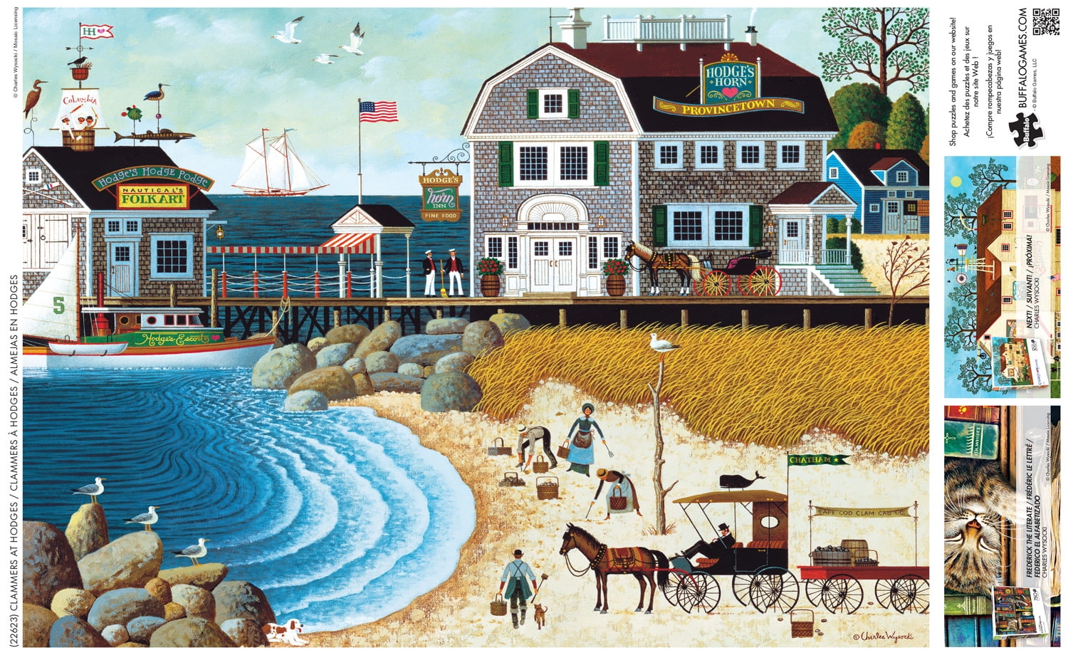 Buffalo Games 300-Pieces Charles Wysocki Clammers at Hodges Interlocking Jigsaw Puzzle for Adults Ages 14+