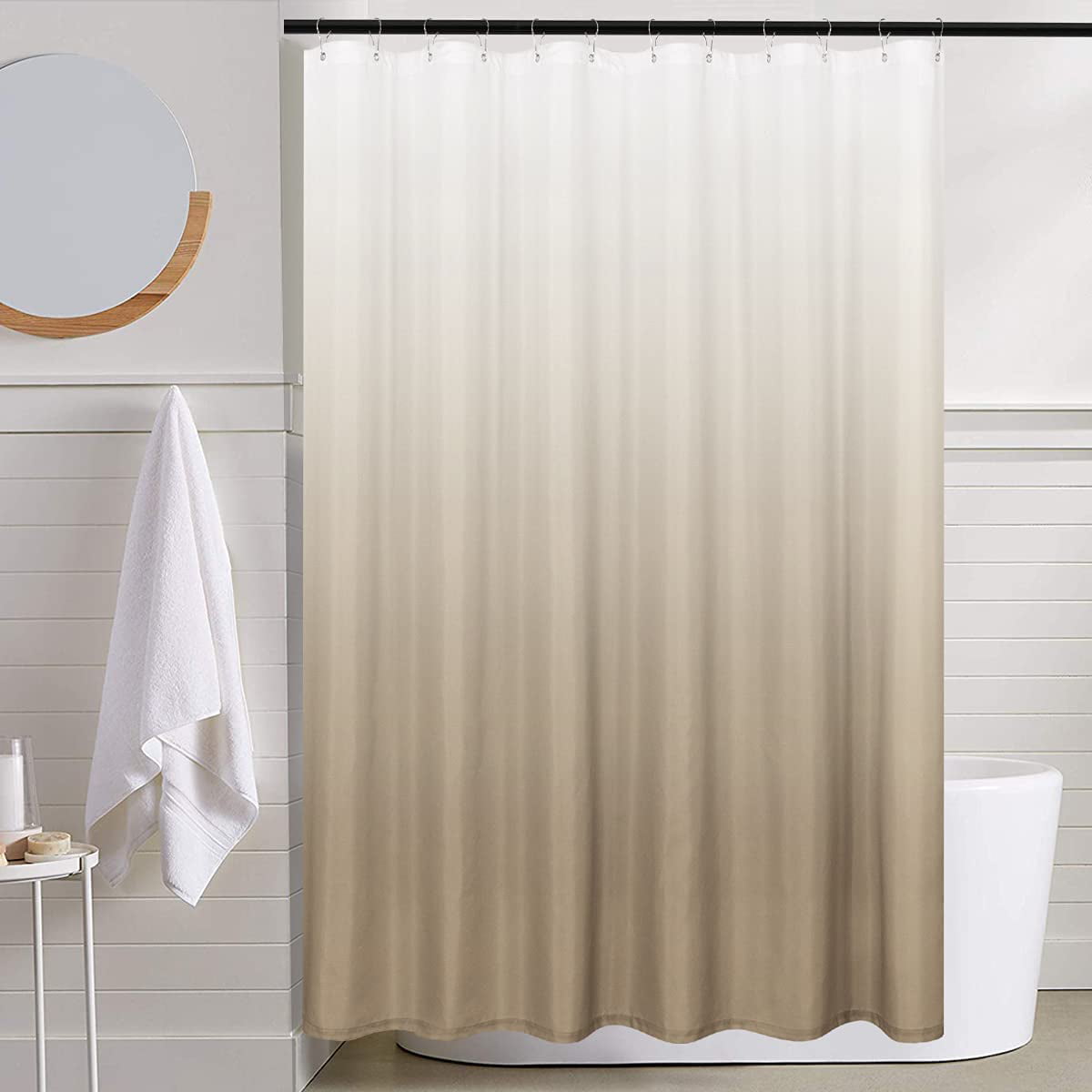 Waffle Weave Fabric Shower Curtain for Bathroom Waterproof 70 x 72 inch,1 Panel 