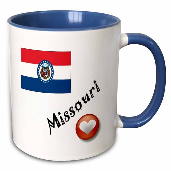 3drose, I Love Missouri, 11oz Two-tone Blue Mug