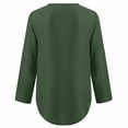 thumbnail image 3 of CHOK Blouses et Chemises pour Femmes à Fermeture Éclair Manches Longues Unies Col en V Tunique Décontractée Ourlet Incurvé T-shirts chandail-Overs Blouses pour Dames pour l'Automne, 3 of 5