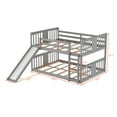 thumbnail image 6 of Harper & Bright Designs Full Over Full Bunk Bed Frame with Slide and Built-in Ladder, Wood Low Bunk Bed for Teens and Adults, Bedroom Furniture, No Spring Box Needed, 6 of 9