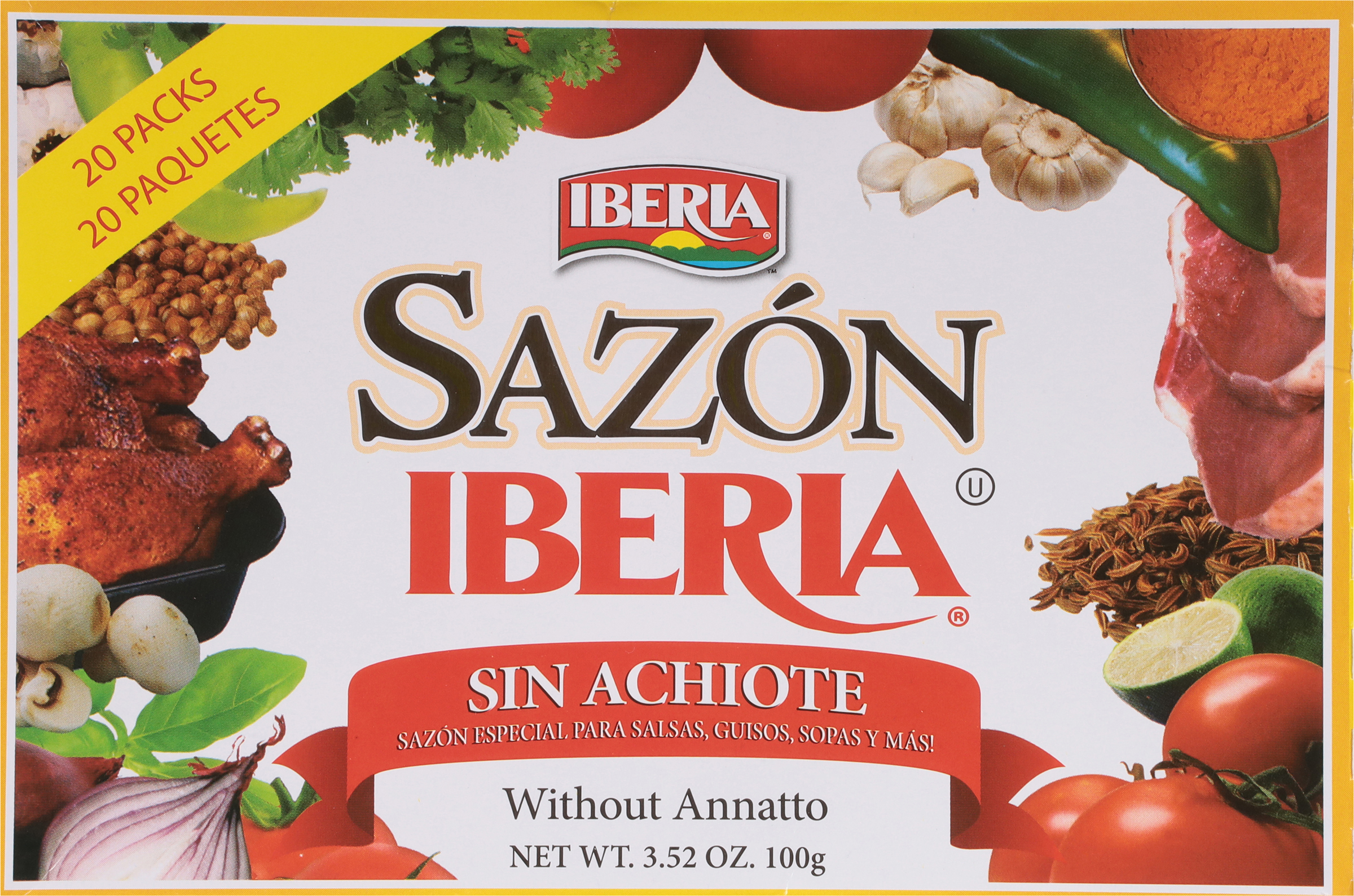 Iberia Sazon Seasoning without Coriander & Annatto, 1.5 oz