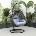 thumbnail image 2 of LeisureMod Charcoal Wicker Hanging Egg Swing Chair, 2 of 10