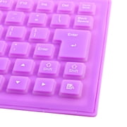 Unique BargainsFoldable Flexible 85 Keys USB Wired Roll up Silicone Keyboard Purple for Laptop