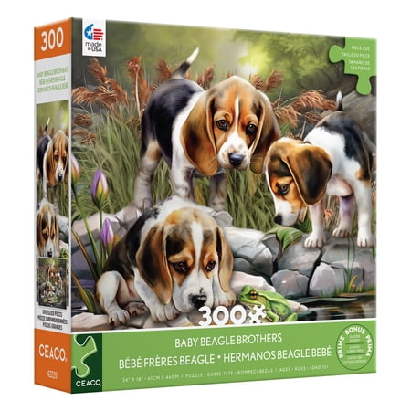 Ceaco Baby Beagle Brothers (Tom Wood) 300 Piece Interlocking Jigsaw Puzzle