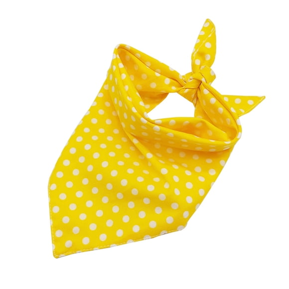 EeaseMX Collar triangular de moda para mascotas, con babero de doble cara y puntos redondos (amarillo)