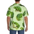 thumbnail image 3 of Balery Broccoli 3 Camisa Casual de Manga Corta con Botones para Hombre, Texturizada, Estilo Cubano, para Playa, Verano-XX-Large, 3 of 5