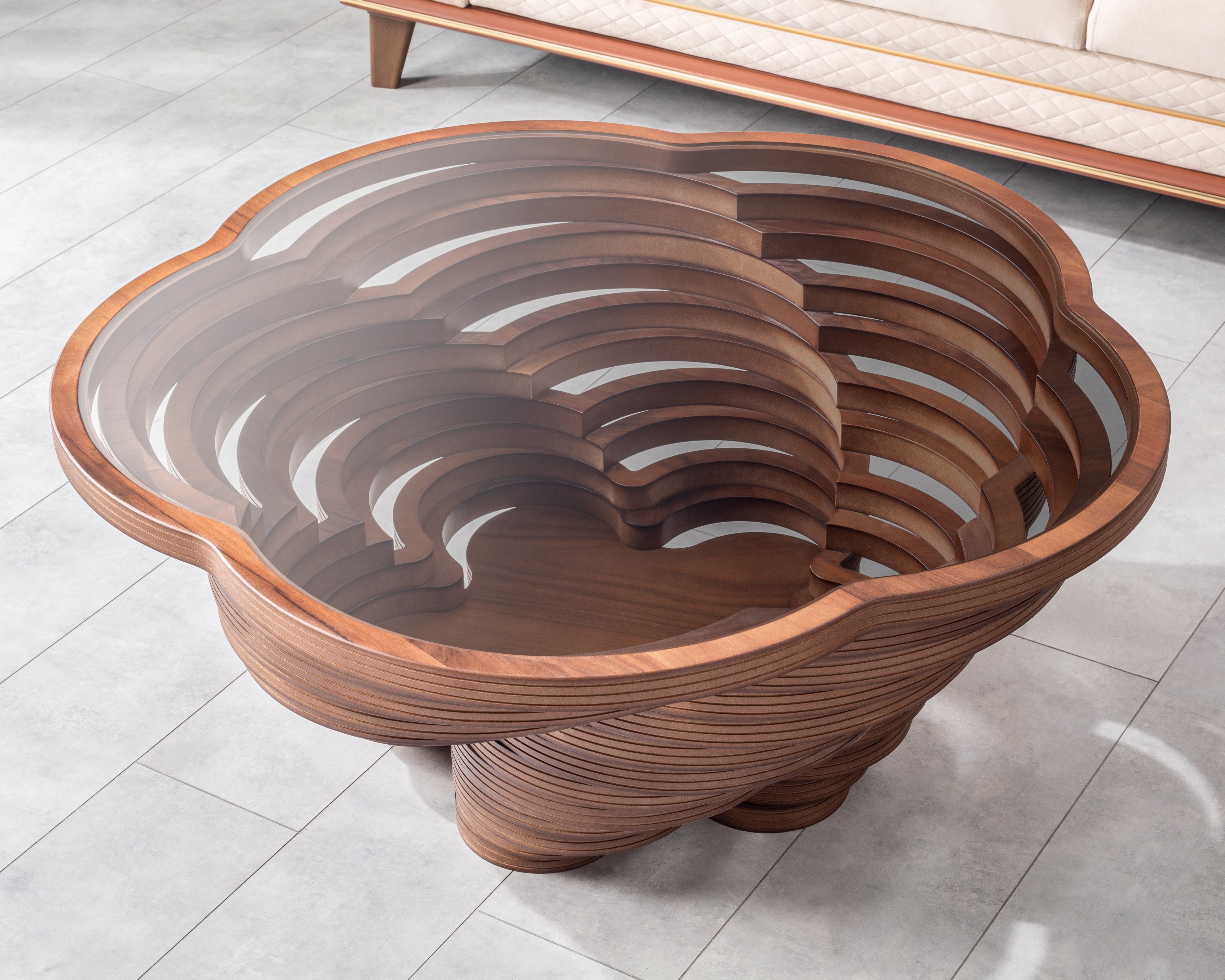 Papella Model Queen Brown Wooden Coffee Table with Glass Rustic Table Natural Walnut Color Center table Mesa de centro Farmhouse big desk livingroom furniture whiskey color tables Free Form