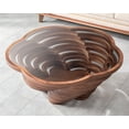 thumbnail image 5 of Papella Model Queen Brown Wooden Coffee Table with Glass Rustic Table Natural Walnut Color Center table Mesa de centro Farmhouse big desk livingroom furniture whiskey color tables Free Form, 5 of 5