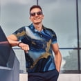 thumbnail image 4 of Fotbe Navy Blue Marble Camiseta Polo de Golf para Hombre con Estampado – Camisa Deportiva Transpirable con Cuello Abotonado-XX-Large, 4 of 6