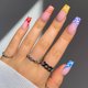 thumbnail image 1 of 24 piezas de uñas a presión, uñas postizas de ataúd mediano, uñas postizas con pegamento para mujeres y niñas, 1 of 7