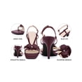thumbnail image 4 of BLISSFUL STEP Square Toe High Sandal Strappy Heeled Stiletto Heels Sandals for Women Burgundy (Size 6.5), 4 of 7