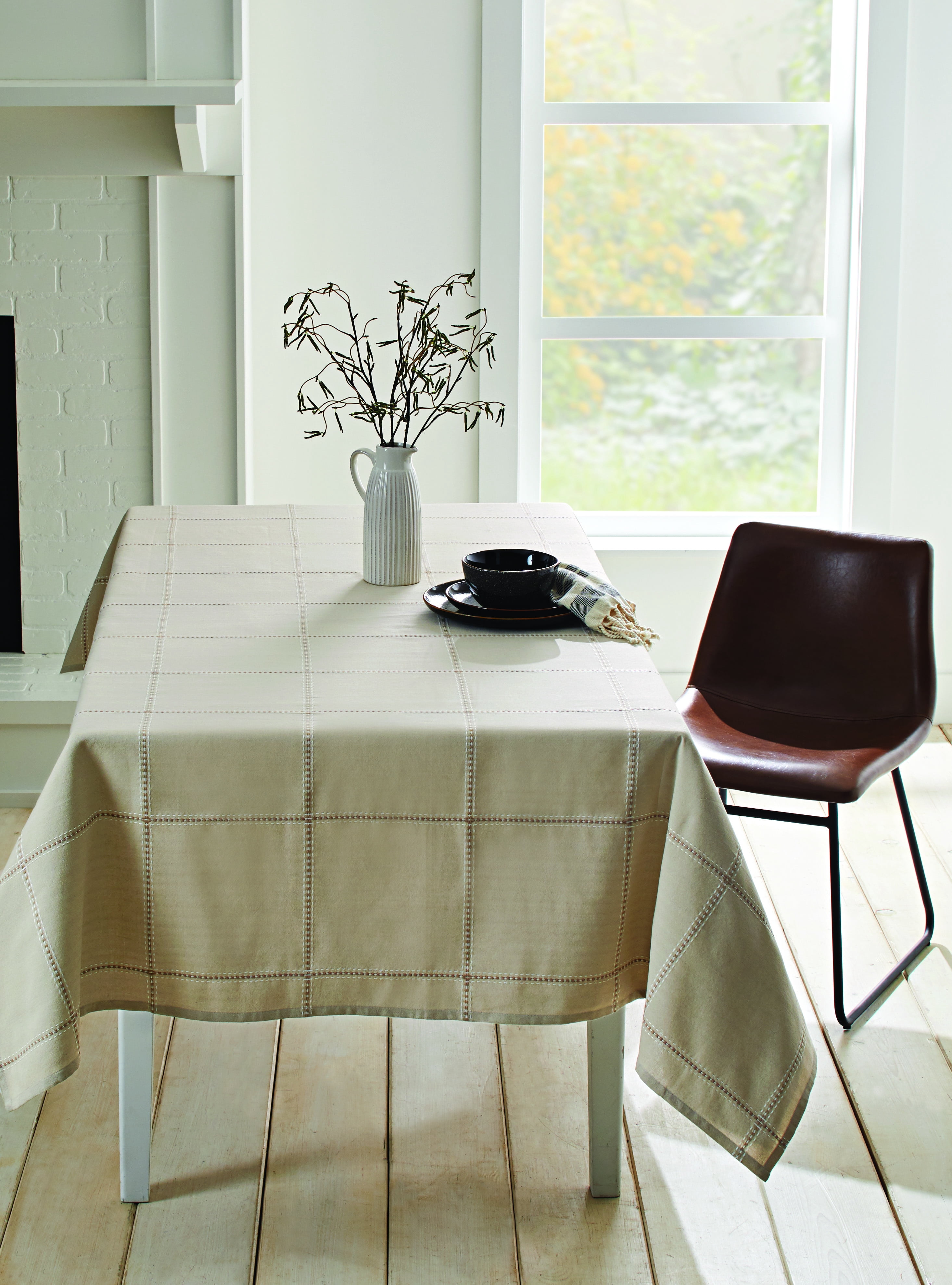 Better Homes & Gardens Mason Plaid Tablecloth Tan 