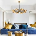 thumbnail image 2 of Vibiana 32 in. 8-Light Indoor Satin Brass Finish Chandelier with Light Kit, 2 of 5