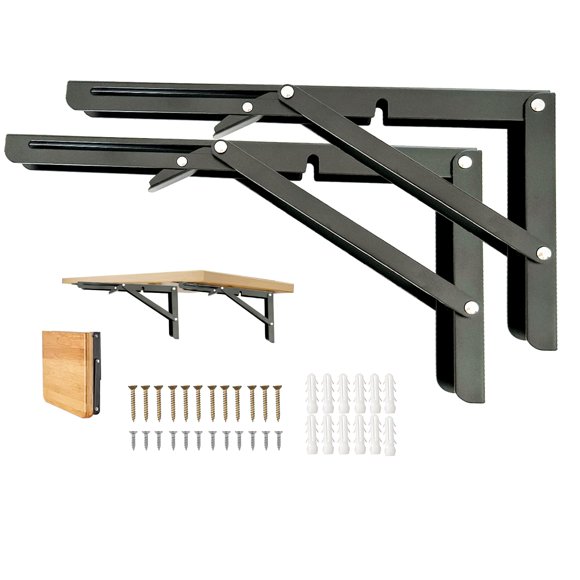 Soportes plegables Medach de 40 cm, 2 unidades, resistentes, que ahorran espacio