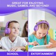thumbnail image 4 of Contixo Kids Bluetooth Headphones, Wireless & Wired, Built-In Mic, Foldable, Adjustable Headband, iPhone, iPad, Android & Gaming Devices - Purple/Pink, 4 of 8
