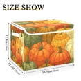 thumbnail image 3 of Foldable Fabric Storage Bin With Handle Collapsible Basket Box Storage With Lid Organizer Autumn Pumpkins, 3 of 7