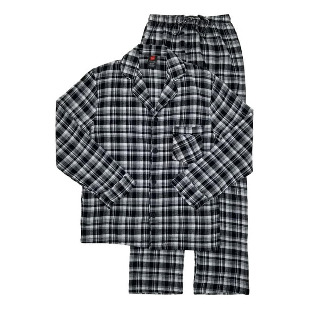 Hanes Men's and Big Men's Cotton Flannel Pajama Set, 2Piece With Big
