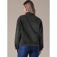 thumbnail image 3 of Unique Bargains Women's Button Down Cargo Pockets Denim Western Outfits S Black, 3 of 6