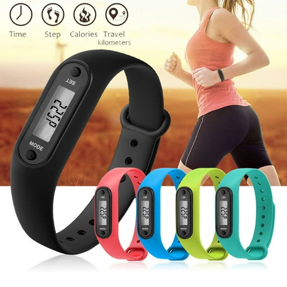 2024 New Smart Watch Clearance Run Step Watch Bracelet Pedometer Calorie Counter Digital Lcd Walking Distance Watch Batteries Sky Blue