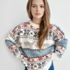 thumbnail image 2 of Suéter navideño de invierno 2024 con estampados, tejido de punto cálido y suave para mujer, jersey navideño de jacquard con cuello redondo y manga larga, 2 of 5