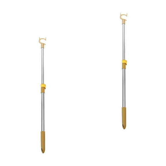 Adjustable Clothesline Pole Rod Telescopic Rail Christmas Lights Hanger Support Metal Aluminum Stainless Steel 2 PCS