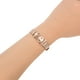 thumbnail image 5 of Brazalete con dijes elegantes y deslizantes con hebilla ajustable de color rosa para mujer con malla de acero inoxidable, 5 of 6