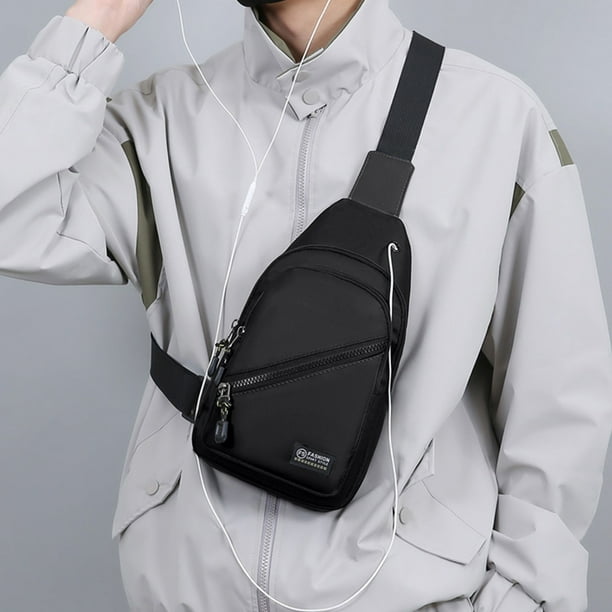 Bandolera de hombre - Mochila antirrobo de gran capacidad para viajes y desplazamientos, nylon impermeable, 30x17x5cm