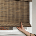 thumbnail image 4 of Natural Woven Light Filtering Cordless Bamboo Roman Shades for Windows, 70.5 in. W x 60 in. L, Smokey Ash, 4 of 5