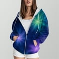 thumbnail image 2 of Towmus Women's Tie-Dye Print Zip Up Hoodies Gradient Long Sleeve Hooded Sweatshirt Jacket Oversized Outerwear with Pocket, Navy, 4XL, 2 of 5