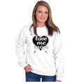 thumbnail image 4 of Cute Love Me More Valentines Heart Women Crewneck Sweatshirt Brisco Brands M, 4 of 6