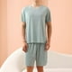 thumbnail image 1 of Pijama fino para hombre, conjunto de pijama para estar en casa, pantalones cortos holgados de manga corta, conjunto de pijama para hombre, conjunto de dos piezas, 1 of 9