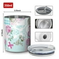 thumbnail image 4 of 12oz Coffee Tumblers Pioneer Flower Floral Print Pattern Stainless Steel Vacuum Insulated Travel Tumbler Coffee Cups Mug with Lid and Straw with Cleaning Brush for Cold & Hot Drinks, 4 of 5