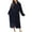 Navy, variant on Women's Cold Weather Fleece Bathrobe Home Full Zip Long Duster Robe Comfy Bathrobes Ankle Length Navy Small