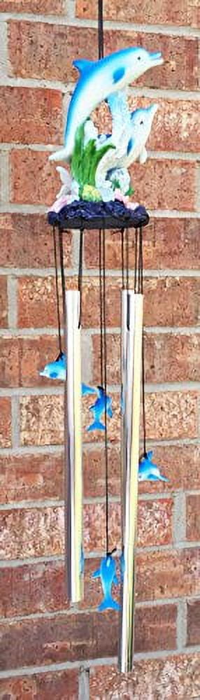Ocean Aqua Marine Dolphin Family Swimming Resonant Relaxing Wind Chime Patio