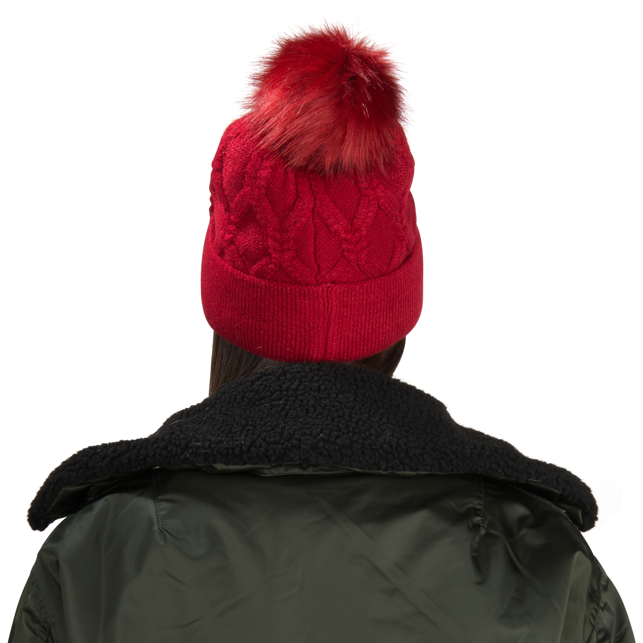 Women's Crocheted Warm Winter Pompom Beanie [One Size Fits Most]