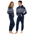 thumbnail image 5 of Notus Unisex Adult One Piece Pajama Hooded Zip Sleepwear Jumpsuit for Men and Women Diamond Navy L, 5 of 6