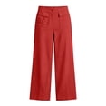 thumbnail image 5 of BRELIL Women Plus Size Wide Leg High Waisted Trousers Casual Solid Long Palazzo Pants Loose Baggy Lounge Pants for Vacation Beach Travel, Red XL, 5 of 5
