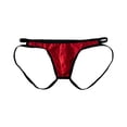 thumbnail image 4 of KHONTS Thongs for Men Soft Comfy Underwear Lace Mesh Breathable Briefs Red XL, 4 of 4