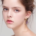 thumbnail image 4 of HOARBOEG Sun Geometric Semicircle Rhinestone Female Earrings Jewelry Mother's Day Jewelry, 4 of 9