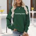 thumbnail image 4 of Swearing Helps Sweatshirts for Women 2025 Long Sleeve Crewneck Funny Sarcastic Sweatshirt Pullover Tops, 4 of 5