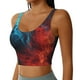 thumbnail image 2 of Fotbe Red And Blue Fire Sujetador Deportivo Largo sin Aros para Mujer con Almohadillas y Soporte Medio, Transpirable y Absorbente, Camiseta Tipo Chaleco o Tank Top-X-Large, 2 of 8