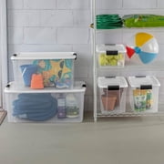 LQT Clear 18 Qt Plastic Stackable Storage Bin, White, 12 Count Pack