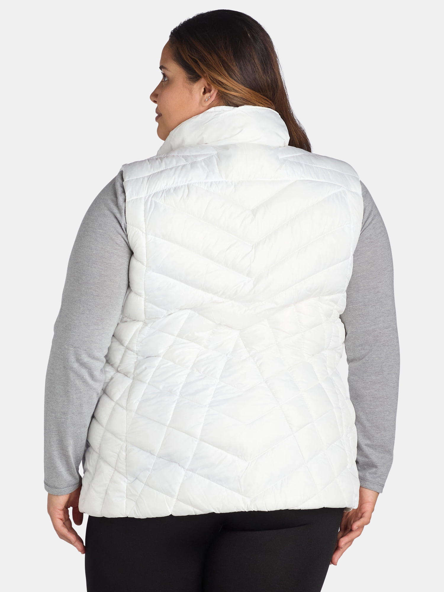 Big Chill Women's Chevron Quilted Puffer Vest, Midweight, Sizes S-3X